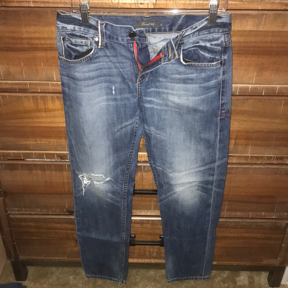 Distressed jeans